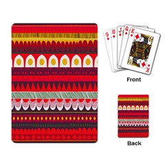 Fabric Aztec Red Line Polka Circle Wave Chevron Star Playing Card by Mariart