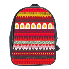 Fabric Aztec Red Line Polka Circle Wave Chevron Star School Bags(large) 