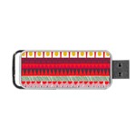 Fabric Aztec Red Line Polka Circle Wave Chevron Star Portable USB Flash (One Side) Front