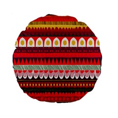 Fabric Aztec Red Line Polka Circle Wave Chevron Star Standard 15  Premium Flano Round Cushions by Mariart