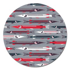 Fish Sea Beach Water Seaworld Animals Swim Magnet 5  (round) by Mariart