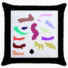 Plushie Color Rainbow Brown Purple Yellow Green Black Throw Pillow Case (black)