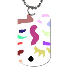 Plushie Color Rainbow Brown Purple Yellow Green Black Dog Tag (one Side)