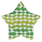 Polkadot Polka Circle Round Line Wave Chevron Waves Green White Star Ornament (Two Sides) Front