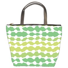 Polkadot Polka Circle Round Line Wave Chevron Waves Green White Bucket Bags by Mariart