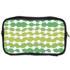 Polkadot Polka Circle Round Line Wave Chevron Waves Green White Toiletries Bags