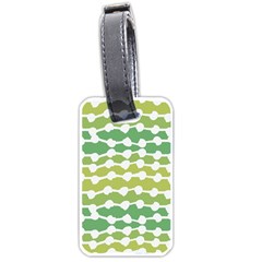 Polkadot Polka Circle Round Line Wave Chevron Waves Green White Luggage Tags (one Side) 