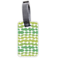 Polkadot Polka Circle Round Line Wave Chevron Waves Green White Luggage Tags (two Sides)