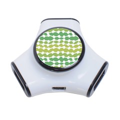 Polkadot Polka Circle Round Line Wave Chevron Waves Green White 3-port Usb Hub