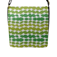 Polkadot Polka Circle Round Line Wave Chevron Waves Green White Flap Messenger Bag (l)  by Mariart