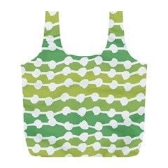 Polkadot Polka Circle Round Line Wave Chevron Waves Green White Full Print Recycle Bags (l) 
