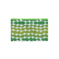 Polkadot Polka Circle Round Line Wave Chevron Waves Green White Cosmetic Bag (xs) by Mariart