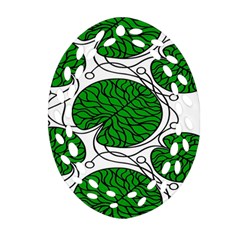 Leaf Green Ornament (oval Filigree) by Mariart