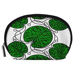 Leaf Green Accessory Pouches (large)  by Mariart