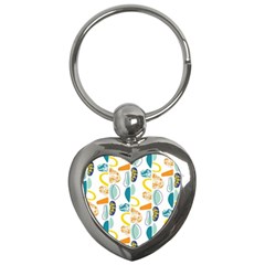 Pebbles Texture Mid Century Key Chains (heart)  by Mariart