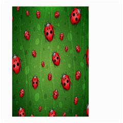 Ladybugs Red Leaf Green Polka Animals Insect Small Garden Flag (two Sides) by Mariart