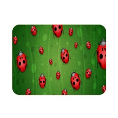 Ladybugs Red Leaf Green Polka Animals Insect Double Sided Flano Blanket (mini) 