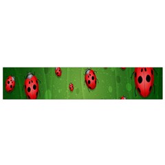 Ladybugs Red Leaf Green Polka Animals Insect Flano Scarf (small) by Mariart