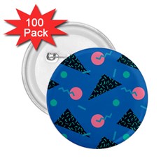 Seamless Triangle Circle Blue Waves Pink 2 25  Buttons (100 Pack) 