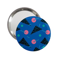 Seamless Triangle Circle Blue Waves Pink 2 25  Handbag Mirrors by Mariart