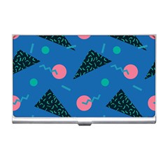 Seamless Triangle Circle Blue Waves Pink Business Card Holders by Mariart