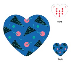 Seamless Triangle Circle Blue Waves Pink Playing Cards (heart) 