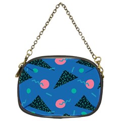 Seamless Triangle Circle Blue Waves Pink Chain Purses (two Sides)  by Mariart