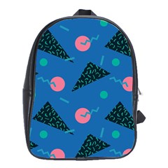 Seamless Triangle Circle Blue Waves Pink School Bags(large)  by Mariart