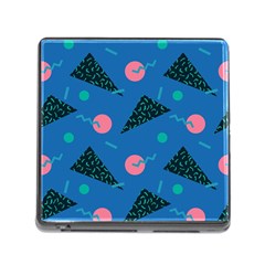 Seamless Triangle Circle Blue Waves Pink Memory Card Reader (square)