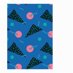 Seamless Triangle Circle Blue Waves Pink Small Garden Flag (two Sides)