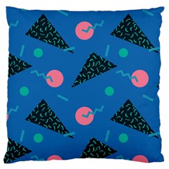 Seamless Triangle Circle Blue Waves Pink Large Cushion Case (one Side)