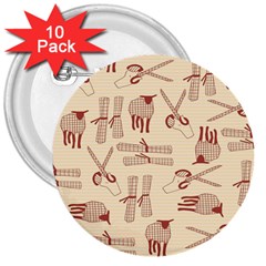 Sheep Goats Paper Scissors 3  Buttons (10 Pack) 