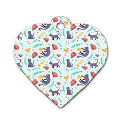 Redbubble Animals Cat Bird Flower Floral Leaf Fish Dog Tag Heart (one Side) by Mariart