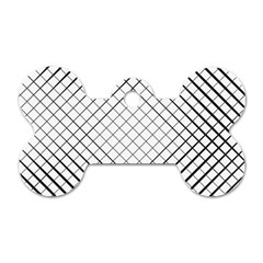 Simple Pattern Waves Plaid Black White Dog Tag Bone (two Sides) by Mariart