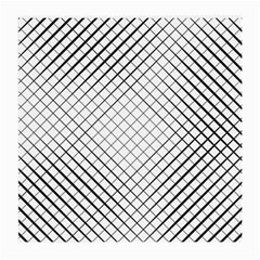 Simple Pattern Waves Plaid Black White Medium Glasses Cloth