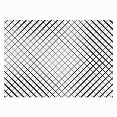 Simple Pattern Waves Plaid Black White Large Glasses Cloth (2-side) by Mariart
