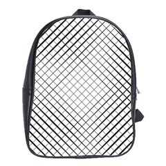 Simple Pattern Waves Plaid Black White School Bags(large)  by Mariart