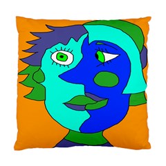 Visual Face Blue Orange Green Mask Standard Cushion Case (two Sides)