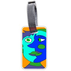Visual Face Blue Orange Green Mask Luggage Tags (two Sides)