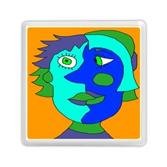 Visual Face Blue Orange Green Mask Memory Card Reader (square) 