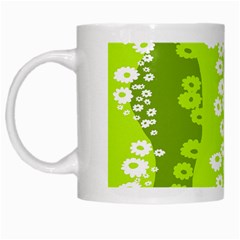 Sunflower Green White Mugs