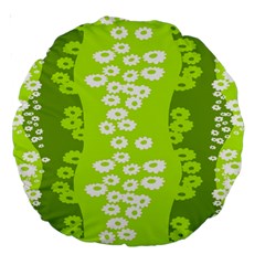 Sunflower Green Large 18  Premium Round Cushions by Mariart