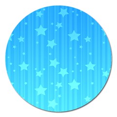 Star Blue Sky Space Line Vertical Light Magnet 5  (round)