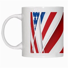 American Flag Star Blue Line Red White White Mugs