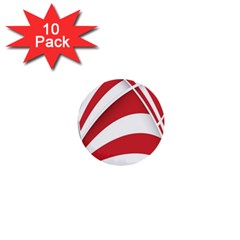 American Flag Star Blue Line Red White 1  Mini Buttons (10 Pack) 