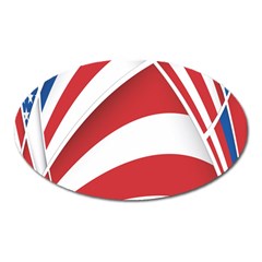 American Flag Star Blue Line Red White Oval Magnet