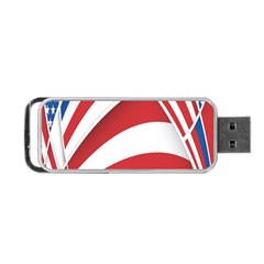 American Flag Star Blue Line Red White Portable Usb Flash (one Side) by Mariart