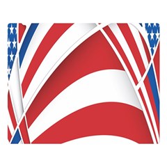 American Flag Star Blue Line Red White Double Sided Flano Blanket (large) 