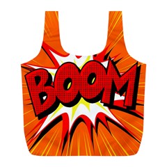 Boom Sale Orange Full Print Recycle Bags (l) 