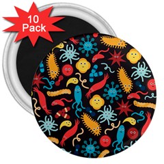 Worm Insect Bacteria Monster 3  Magnets (10 Pack)  by Mariart